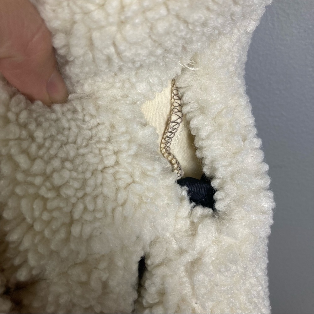 Pistola Zoey pullover XS women's sherpa fleece cream combo thick animal print - Picture 13 of 15
